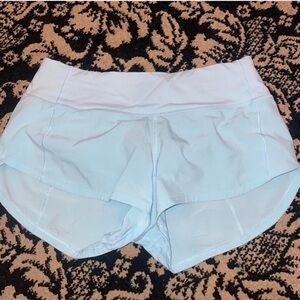 Lululemon light blue baby blue speed up shorts 2.5 inch size 2